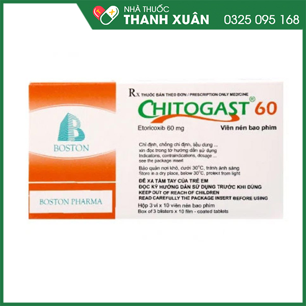 Chitogast 60 chống viêm đau xương khớp, thống kinh